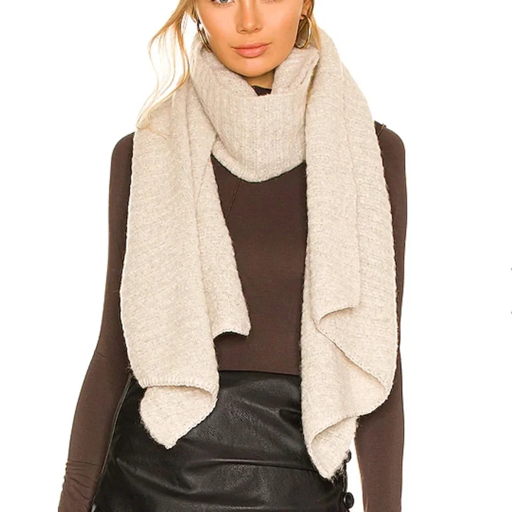 Free People Ripple Recycled Blend Blanket Scarf Barely Grey